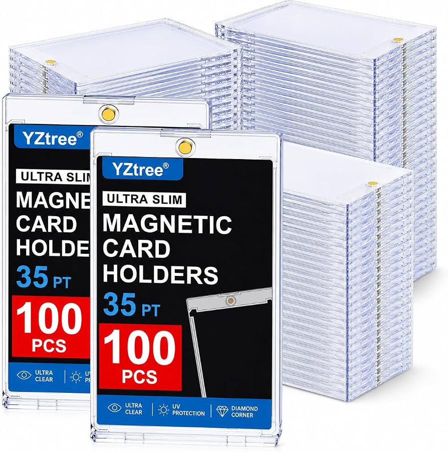 Amazon.com: YZtree 100ct Magnetic Trading Card Holders: 35pt One